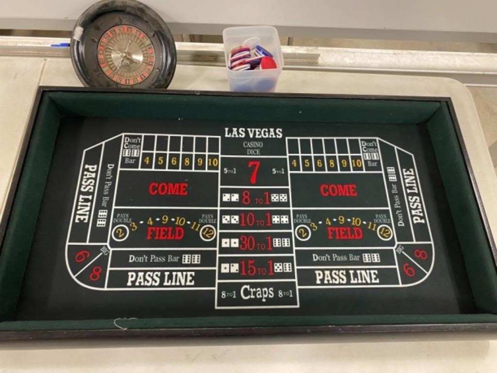 Portable Craps Game board