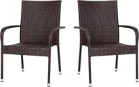 2 Wicker Indoor/Outdoor Dining Chairs