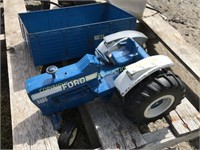 FORD METAL TOY TRACTOR W/ WAGON