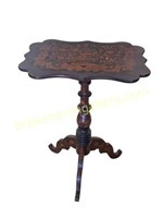 Vintage Inlaid Mahogany Candle Stand