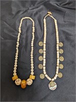 2 Piece Bone Beaded Necklaces