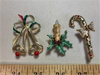 3 Christmas brooches