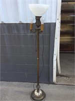 Vintage metal lamp, 60”tall, unknown condition
