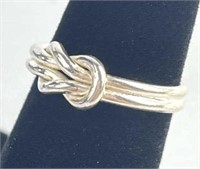 925 Silver Square Knot Ring