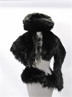 Lady's Black Fur Muff, Collar and Stole