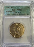 2007P John Adams Dollar ICG MS67