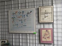 3 Framed Art Pieces: Kandinsky Poster, “Succession