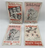 4pcs,Athletics Score Cards,1939'40,41