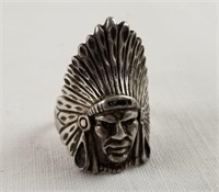 Sterling Silver Native American Chief Ring