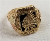 10K Gold Ring Native American Chief Design/ Bent