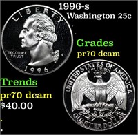 Proof 1996-s Washington Quarter 25c Grades GEM++ P