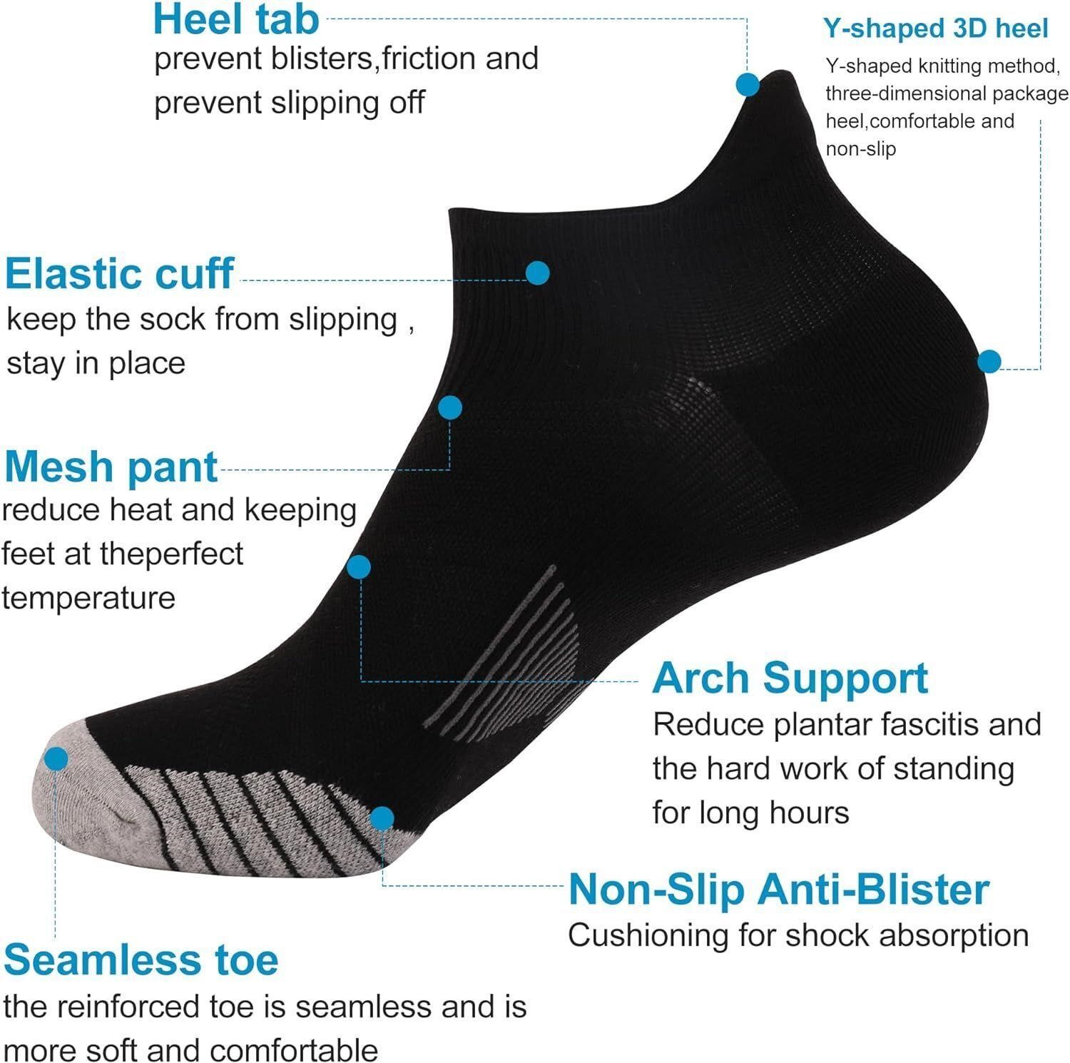 6PK sz M Ankle Athletic Running Socks