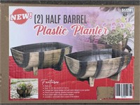 2 Half Barrel Plastic Planter
