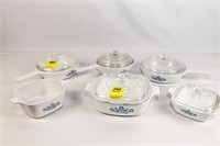 6 Pieces of Corning Ware and 5 Lids