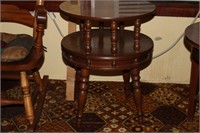 2 OLD ROUND SIDE TABLES