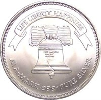 1oz .999 Silver Liberty Bell Stackable  Medallion