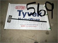 Partial role of home wrap, and drywall pole sander