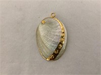 Seashell Pendant with Gold Decoration