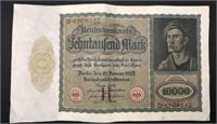 1922 Germany 10000 Mark Banknote
