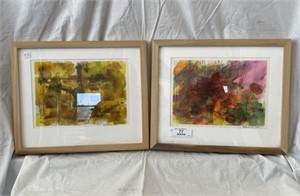 2- Original Artist Signed Framed Watercolors