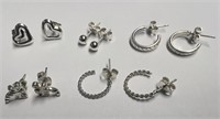 Five Pairs of Silver Colored Earrings!