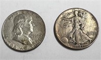 1941 Walking Liberty & 1963 Franklin Half Dollars!