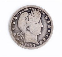 Coin 1899-O Barber Quarter in Good Rare Date