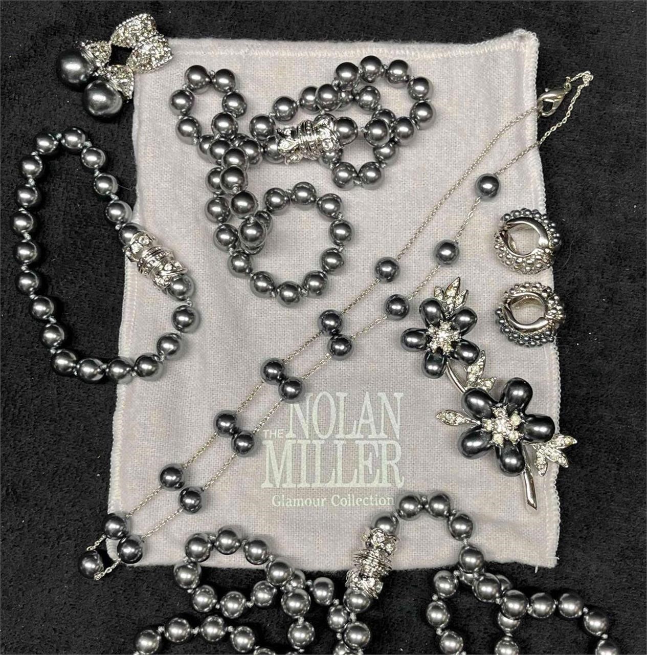 Vintage Faux Pearls Silver Tone Nolan Miller, Joan