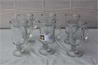 6 - Tall Glass Coffee Mugs