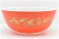 Pyrex Mixing Bowl Holiday 404 Golden Leaf Pattern
