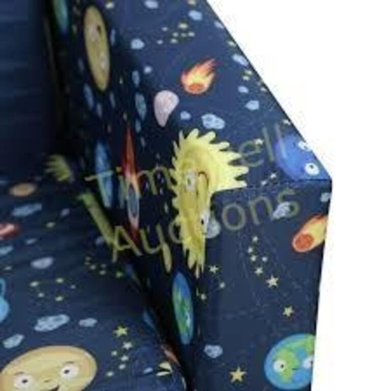 Qaba Kids Fold-Out Couch  Space-Themed  3-6Y
