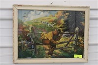 Vintage Framed Hunting Print