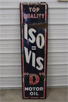 Vintage Porcelain ISO=VIS 'D' Motor Oil Sign