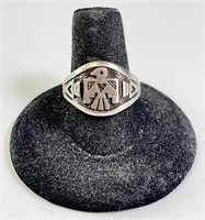 Vintage Native Sterling Ring 6 Grams Size 8.25