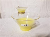 Blendo Vintage Yellow Chip & Dip bowl serving set