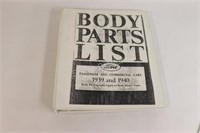 1939-40 Reproduction Body Parts List Book