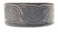 Leather Cuff Bracelet With Celtic Knot Style
