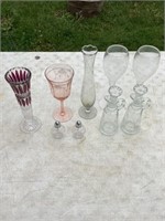 Vases and wine glasses
