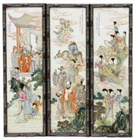 (3) FRAMED CHINESE PORCELAIN PLAQUES