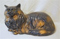 Vintage Ceramic Calico Gold & Black Persian Cat