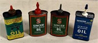 4pcs- Vintage 4oz Sewing machine OIL cans