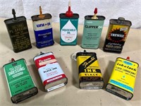 9pcs- vintage 4 oz oil cans
