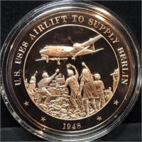 Franklin Mint 45mm Bronze US History Medal 1948