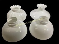 Four Milk Glass Lamp Shades