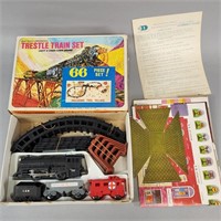 BATTERY OPERATED TRESTLE TRAIN SET WITH BOX