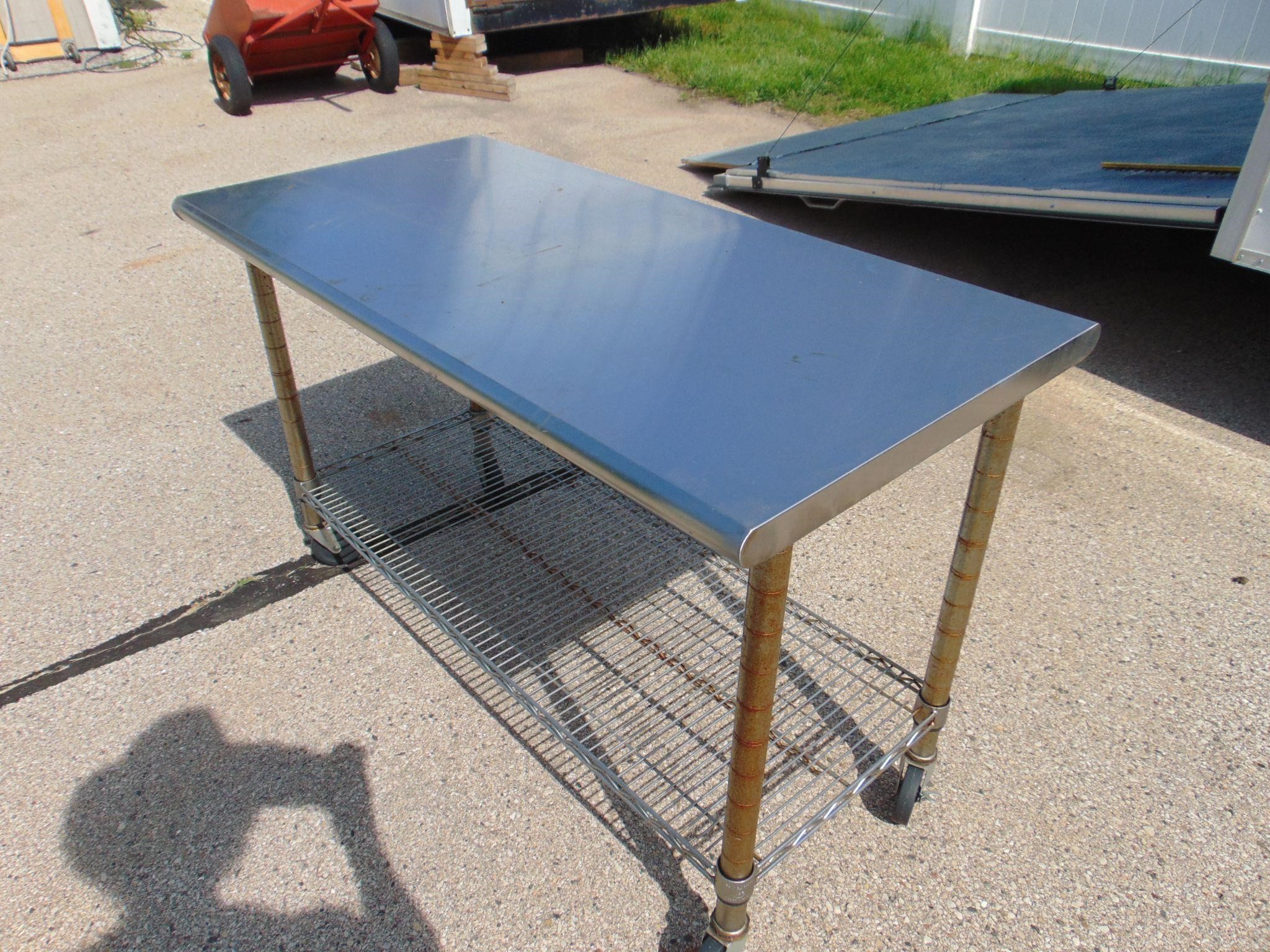 Rolling Stainless Steel Table