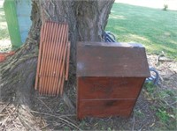 outside- (2) Dirty Duds wood hamper & expandable w