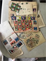 Large lot of 1930’s stamps  (living room)