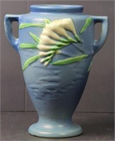 Roseville Pottery 121-8" Blue Freesia Vase