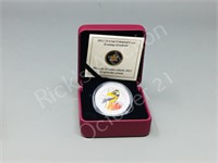 Canada- 2012, 25 cent colored coin-Grosbeak